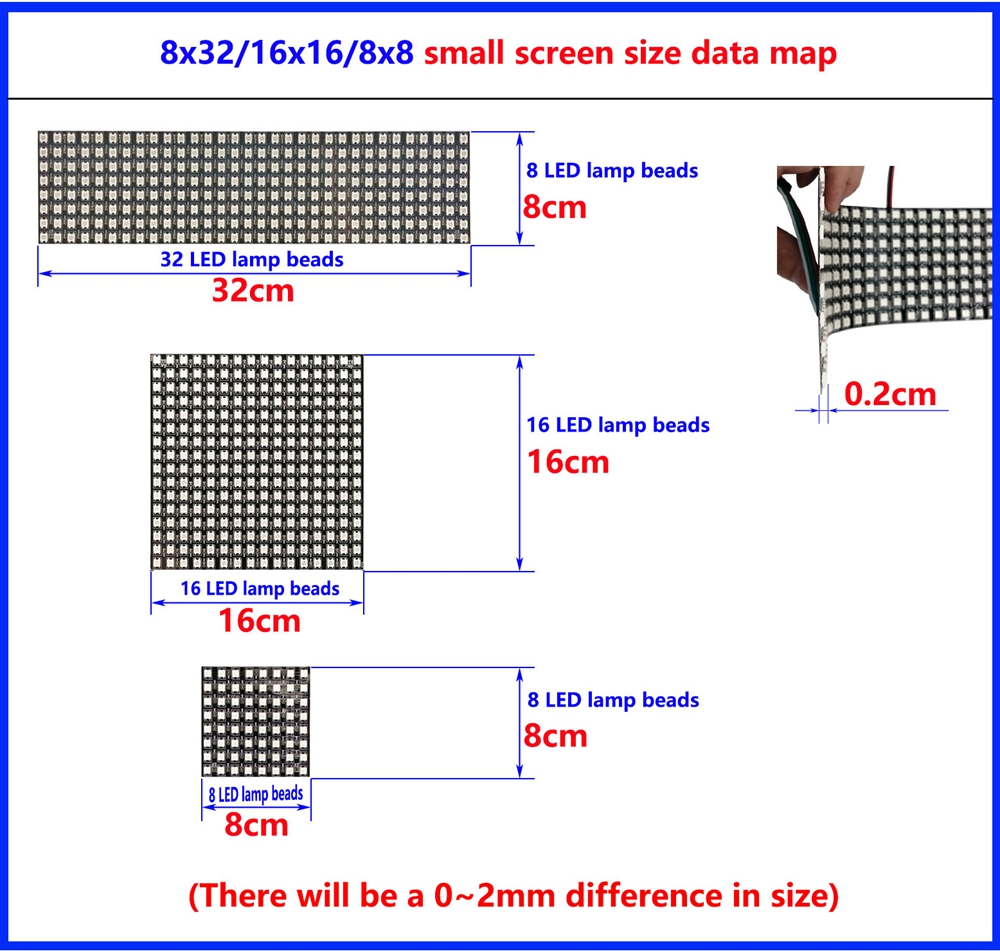 DC5V WS2812B 8*8 16*16 8*32 Fl - Rgb Led Matrix 8X8 리뷰 및 가격