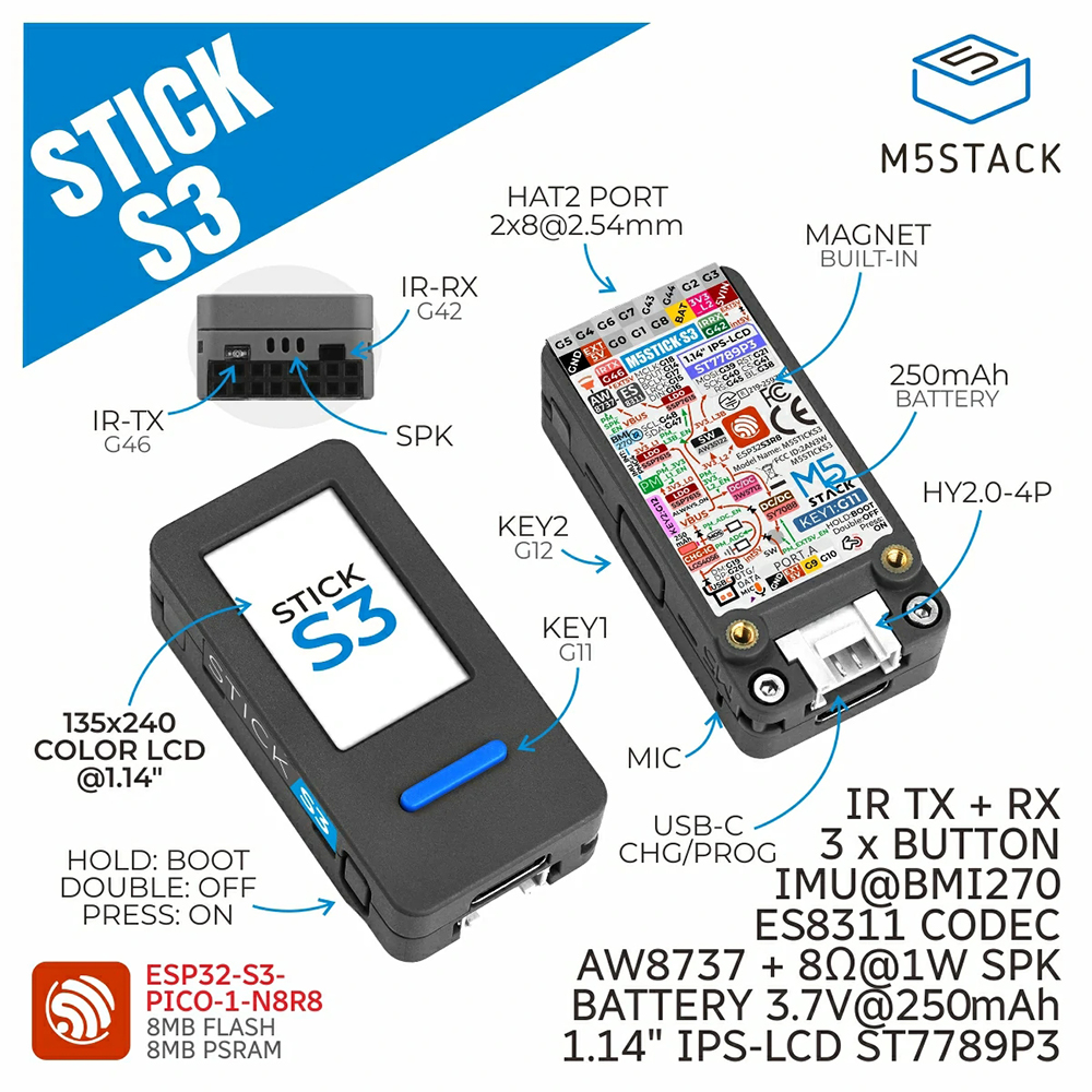 M5Stack M5StickS3 ESP32-S3 IoT - Smart Home Automation Diy 리뷰 및 가격