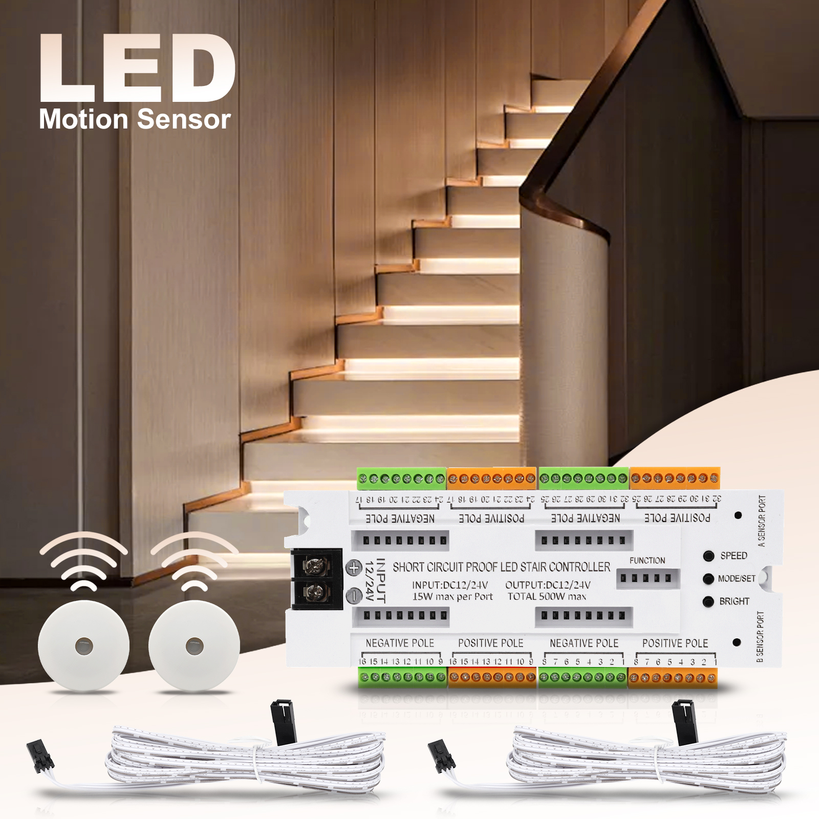 1-32 Steps Indoor Stair Light  - Motion Sensor Pir Wired 리뷰 및 가격