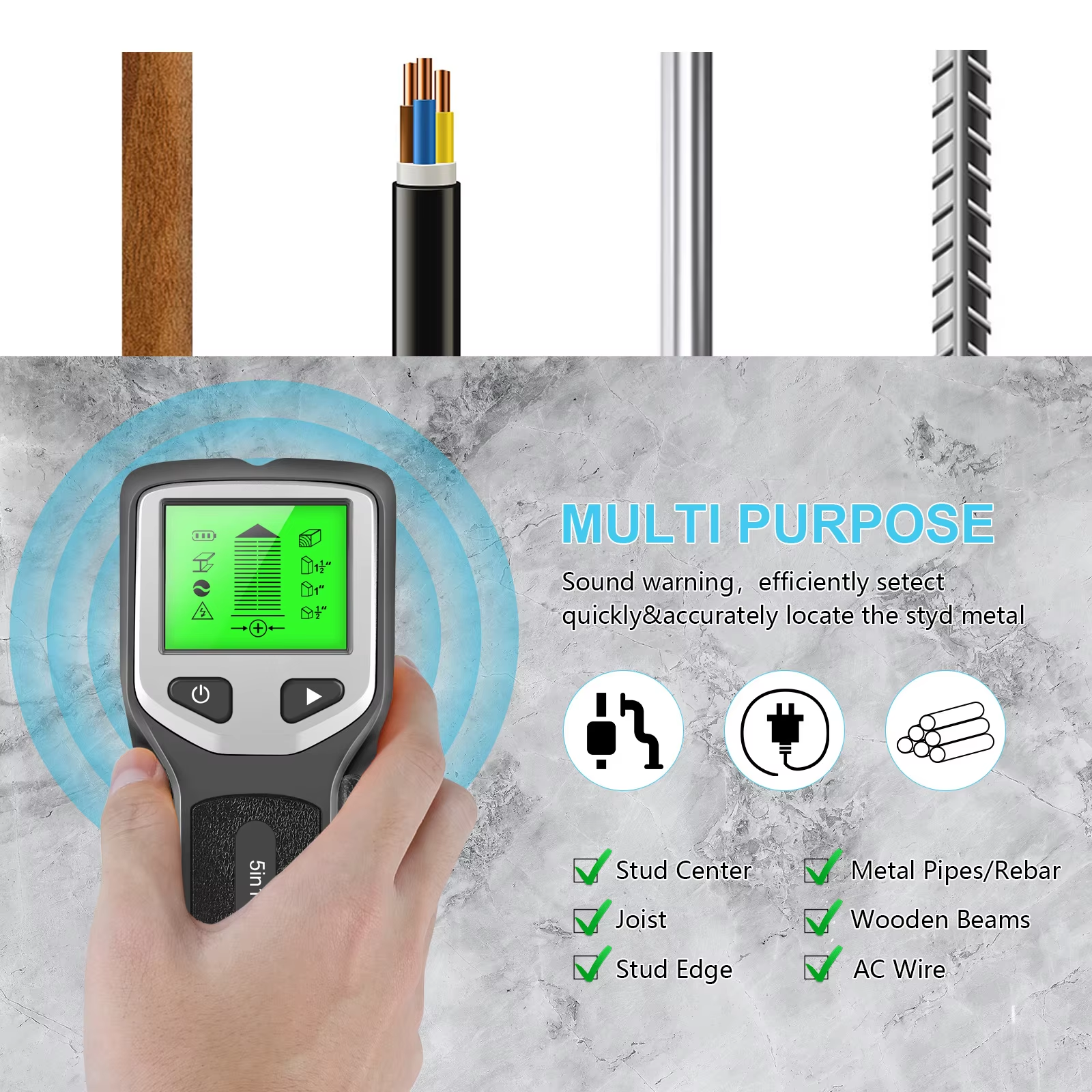New 5-In-1 Wall Detector Handh - Water Leak Detector Wired 리뷰 및 가격